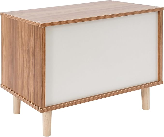 Solid Wood Cat House Nightstand, TV-Shaped Pet Bed with Peek-a-Hole, Modern Cat Furniture for Indoor Cats, Multi-Functional Bedside Table Load 165lb, 19.7" L x 11.4" W x 15.7" H