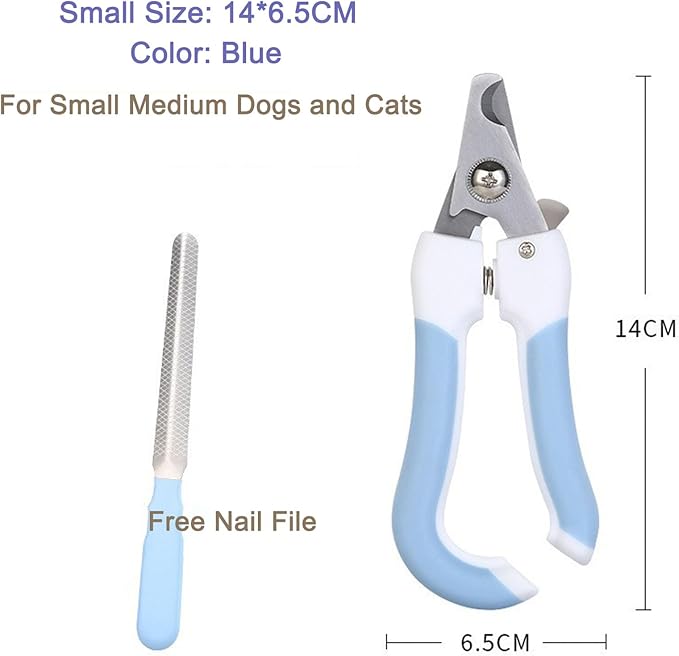Pet Nail Clippers for Dogs & Cats with Safety Guard, Sharp Stainless Steel Blades, Professional Dog Nail Trimmers for Small Medium Large Breeds, Cat Nail Clippers for Indoor Cats, Quiet Grooming Tool