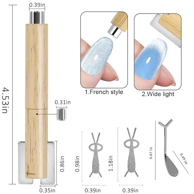 4 In 1 Cat Eye Magnet For Nails With Y-Shape And Bunny Mold For Heart And Bunny Cat Eye Pattern Nail Magnet Set For Nail Art,Multifunctional Nail Polish Magnet, Strong Magnet For Nails