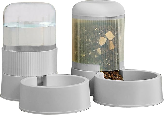 Automatic Cat Feeder and Cat Water Dispenser,Automatic Feeder and Water Dispenser 1 Gallon for Small Medium Big Dog Pets Puppy Kitten