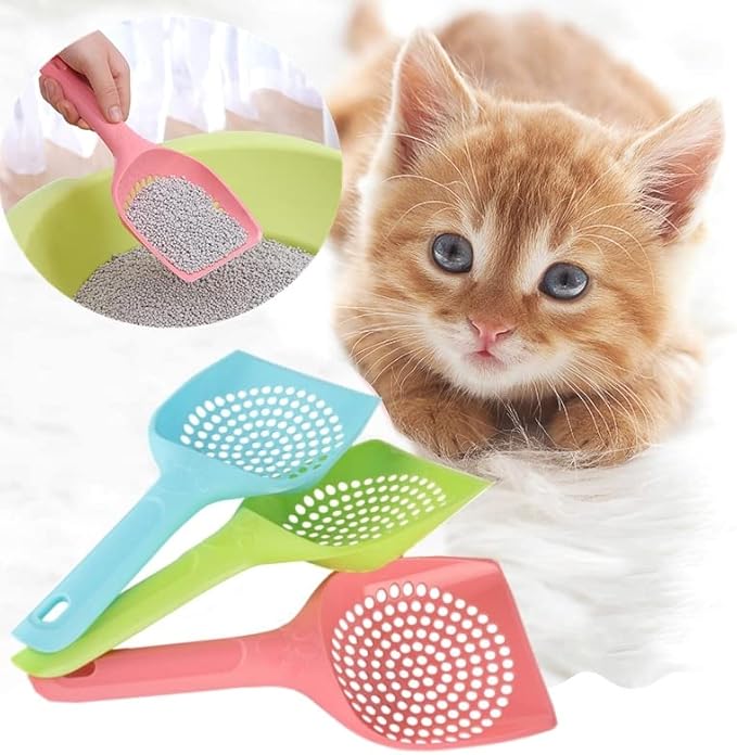 XTYPE Plastic Cat Litter Scoop Pet Care Sand Waste Scooper Shovel Hollow Cleaning Tool Hollow Style Lightweight Durable Easy to Clean cat Litter Shovel (Color : Clear)