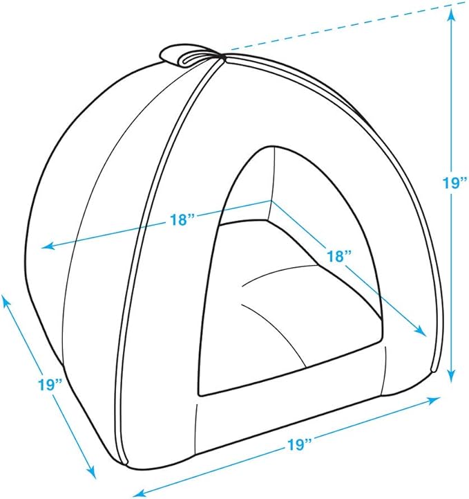 Best Pet Supplies Cat Bed for Indoor Cat, Domed Tent House with Removable Pillow, Covered Cat Cave for Small Dog, Puppies and All Breeds of Cats - Navy, 19 x 19 x H:19"