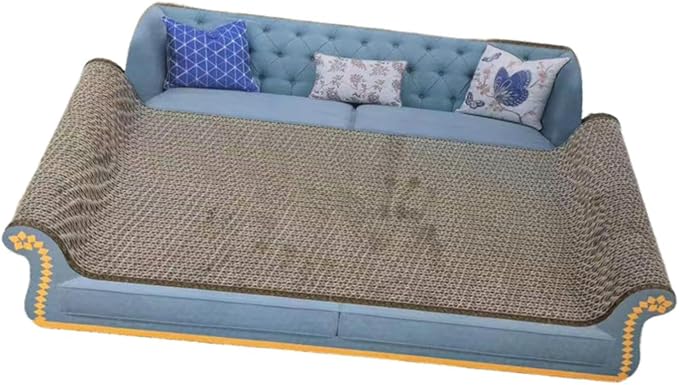 Cat Scratcher Sofa Bed Cat Scratching Board Home Furniture Protector Pet Bed Scratching Mat for Cats, Sky Blue