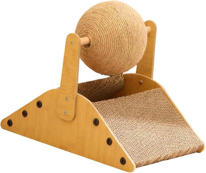 Cat Scratcher Bed Sisal Scratcher Board Furniture Protector,with Ball Kitten Scratch Pad for Curled up Lying Kittens Gifts, L