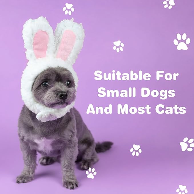 Cat Easter Bunny Ears Small Dogs Easter Rabbit Ear Costume Pet Cats Bunnys Rabbit Hat with Ear Pet Accessory Bunny Ears for Cats Cute Headwear Easters Pets Party Costume for Cat Puppy
