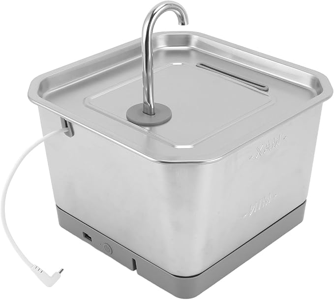 Cat Water Fountain Water Bowl Dispenser, 3.5l Stainless Steel Automatic Water Circulation Pet Water Dispenser with App Alert, Kitty Watering Pet Supplies