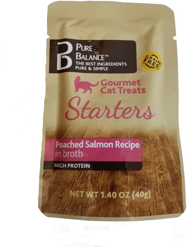Pure Balance Gourmet Cat Treats Starters Poached Salmon Recipe (5 Pack)