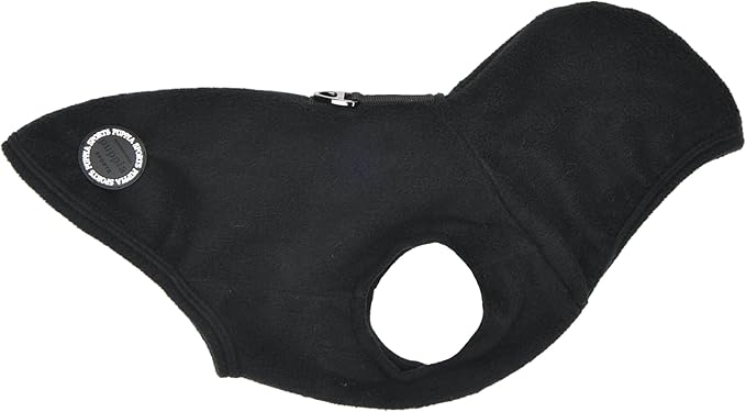 Puppia Zuko Warm Winter Hooded Polar Fleece Shirts with Integrated Harness for Small and Medium Dogs, Black, Medium