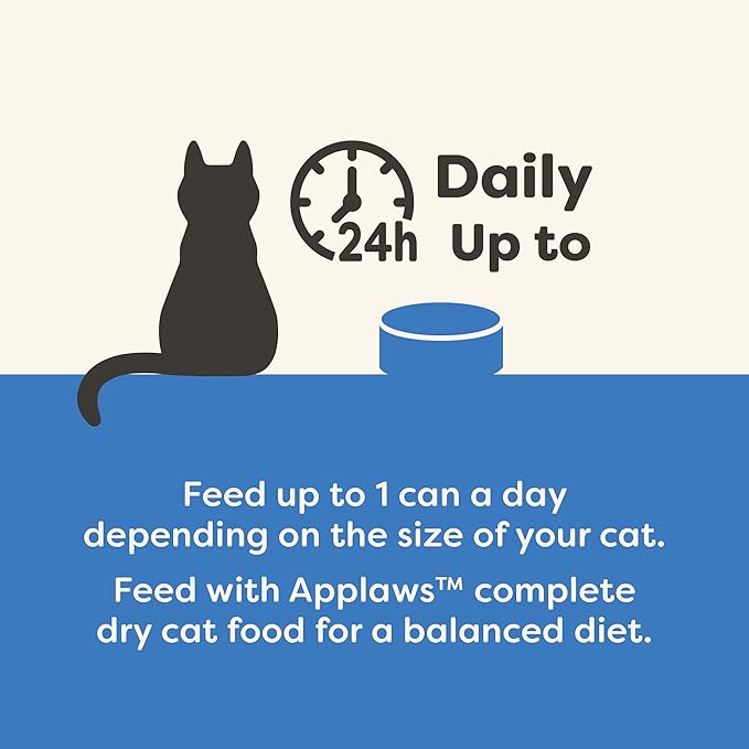 Applaws Natural Wet Cat Food in Broth, Limited and Natural Ingredients, High Protein with No Artificial Additives, Tuna Fillet in Broth (6 x 5.5oz Cans)