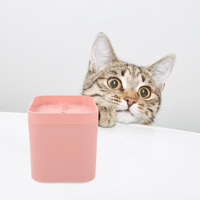 PRETYZOOM Automatic Cat Water Fountain Pink USB Pet Water Dispenser with Silent Motor Lightweight Portable Circulation Feeder for Cats Dogs and Kittens Elegant Flower Shape Outlet