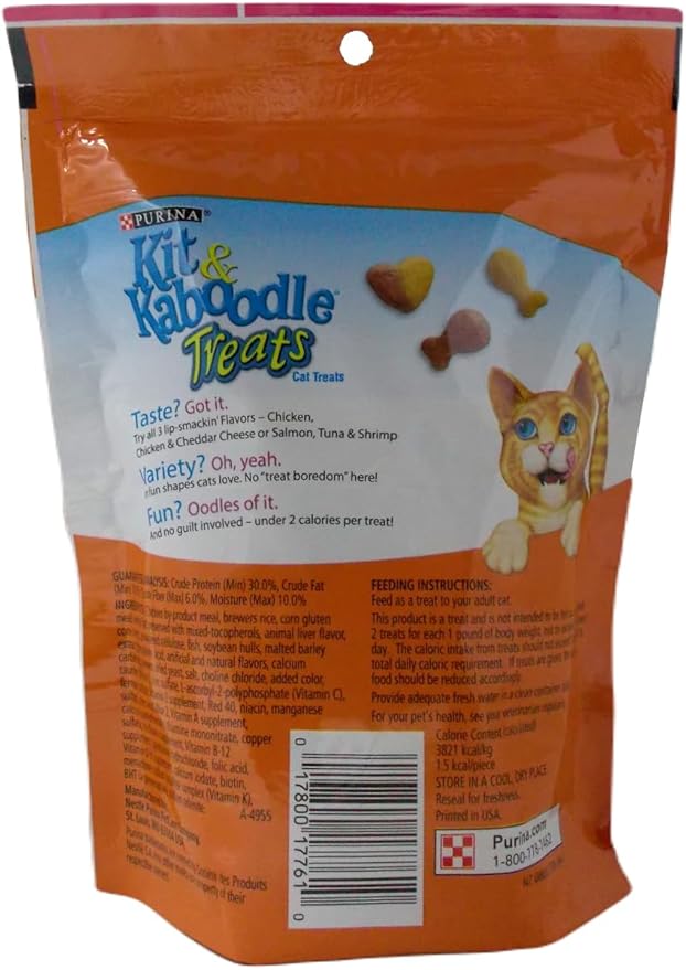 Kit and Kaboodle Crunchy Chicken Cat Treats - 2 Count (9 Ounces) Bundled with MerlinsMart Zine - Plus Catnip Toy-L8