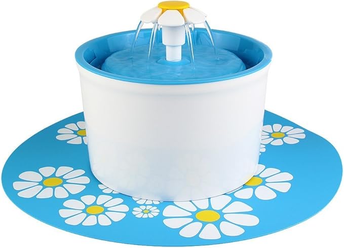 JIAN YA NA Silicone Pad Non-Slip Mat for 1.6 L Automatic Flower Water Fountain, Safe for Dogs Cats Birds (Blue)