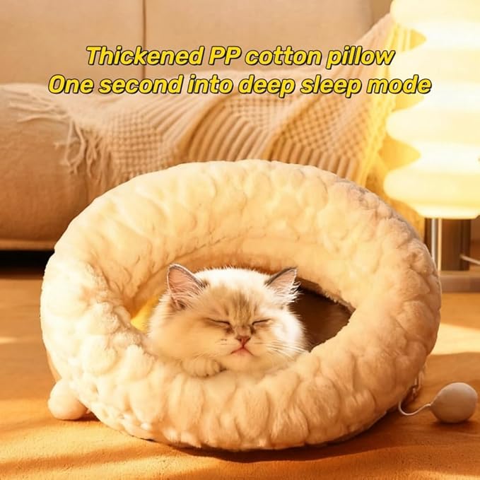 Winter Warming Cat Sleeping Bag，Soft Plush Sleeping Bag for Indoor Cats，Cozy Pet Nest for Cats and Dogs, Portable Calming Pet Nests，Cat Cave Bed Self Warming Bed (2 pack，C-Grey, Medium（18 *15.5 in）)
