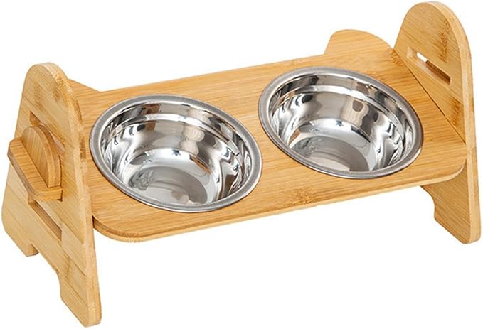Elevated Tilted Cat Bowl Pet Food Water Dish Pet Supplies Adjustable Bowl for Small Medium Dogs Drinking Watering