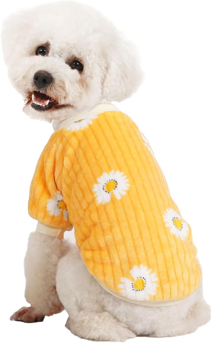 Dog Sweater, Dog Sweaters for Small Dogs, 2, 3 Pack Warm Soft Pet Clothes for Puppy, Medium Large Cat, Dogs Girl or Boy, Dog Shirt for Winter Christmas (Pink+Purple+Yellow, X-Small)