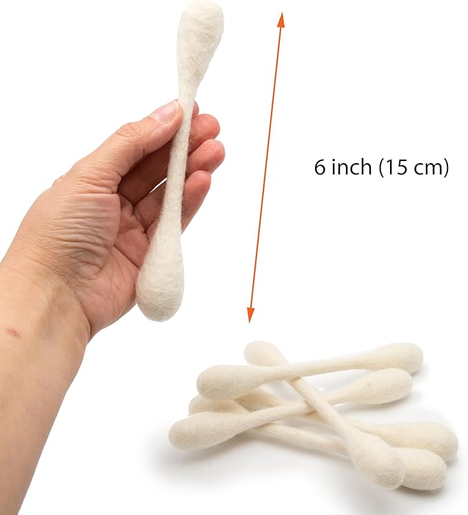 Glaciart One Swabs Cat Toys with Catnip - 6 Pk | Durable for Chew, Cute Cat Toys Interactive Kitty for Boredom, Exercise, & Play | Filled w/Organic Catnip for Anxiety & as Digestive Aid | Gift Idea