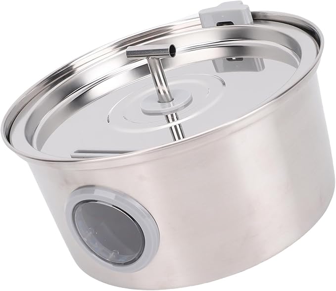 Cat Water Fountain Stainless Steel, Large Capacity 3.2L Automatic Pet Water Dispenser, with Level Window, for Cats and Small Dogs