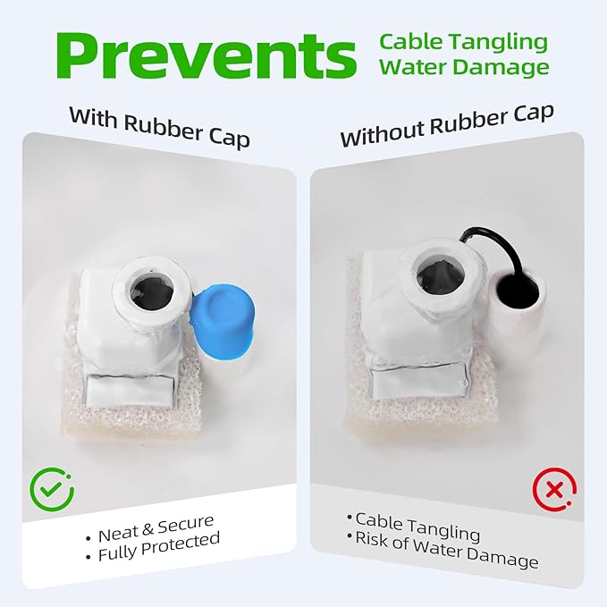 2-Pack Replacement Rubber Covers for Holding Water Pump Cables in Place. Suitable for Pagoda Water Dispenser and Ceramic 360° pet Water Fountain