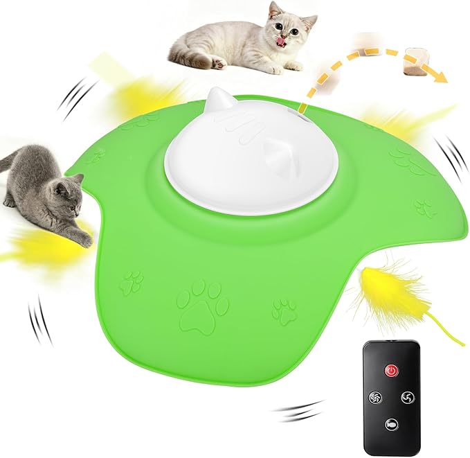 Hide and Seek Cat Toy,Automatic Treat Reward,Interactive Cat Toy for Indoor Cats, Motion Touch Activated Electronic Cat Toys,Silicone Rechargeable Cat Play Mat for Bored Adult Kittens
