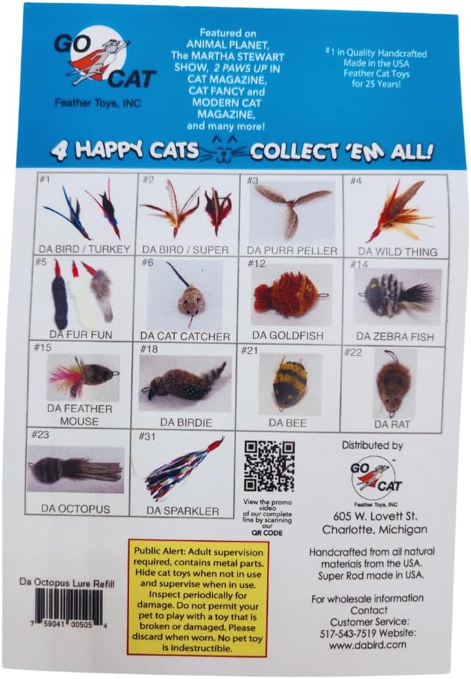 Go Cat, Da Octopus Lure Cat Toy Refill, 1 Count