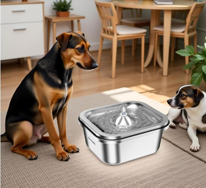 Cat Water Fountain Stainless Steel, Automatic Pet Drinking Fountain Water Bowl Indoor Pet Feeding Watering Supplies