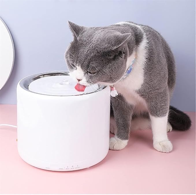 GeRRiT Automatic Cats Water Fountain Drinking Stainless Steel Pet Water Fountain Charging Cats Drinking Dispenser Bowl pet Water Dispenser