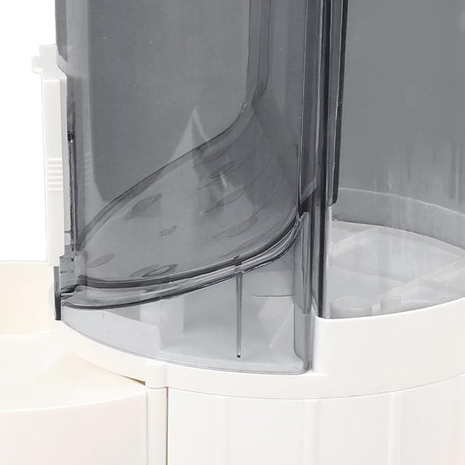 Asixxsix Automatic Pet Feeder, Rotating Retractable Design Blocks Dust Automatic Cat Feeder, 2 in 1 Pet with 1.3lbs Food .3L Water Capacity for Cats Small Dogs (Grey)