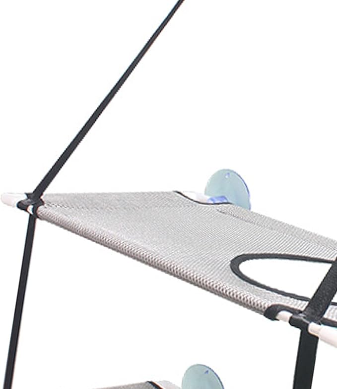 Cat Window Perch Double Layer Suction Cup Cat Hammock Cat Window Hammock Bed Cat Furniture Cat Shelf for Indoor Cats Sunbathing and Viewing(Gray)