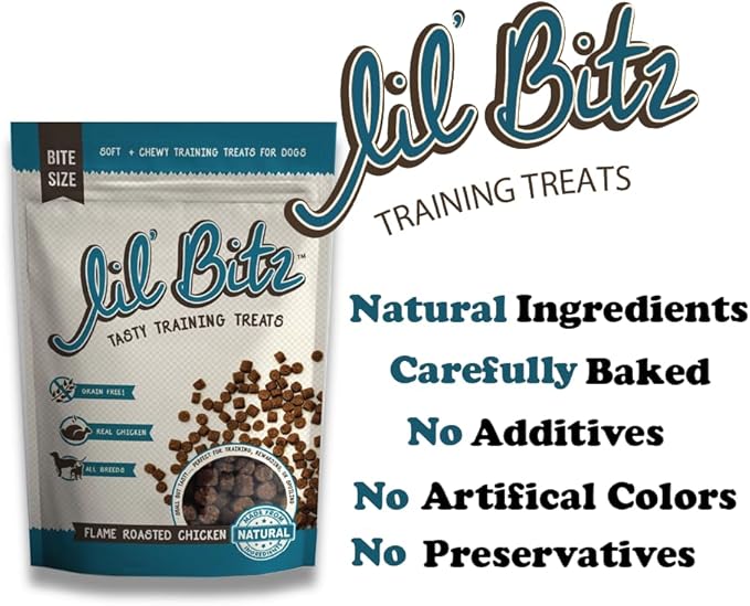 Soft & Chewy Training Treats for Dogs, Bite Size Reward Treats for Training & Positive Reinforcement, Grain Free Treats Made with Real Chicken, Flame Roasted Chicken Flavor, 3 Pack (4 oz Each)