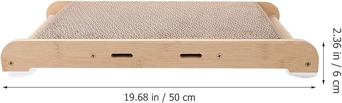 PRETYZOOM Large Cat Scratching Board and Corrugated Cat Bed with Wood Frame for Furniture Protection Suitable