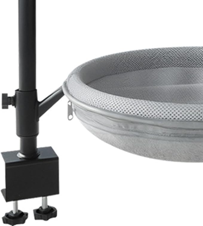 Cat Desk Bed Height Adjustable 360° Rotation Cat Perch for Desk Clamp Mount Elevated Kitten Furniture for Side Table Study Room- Mesh Cloth and Plush