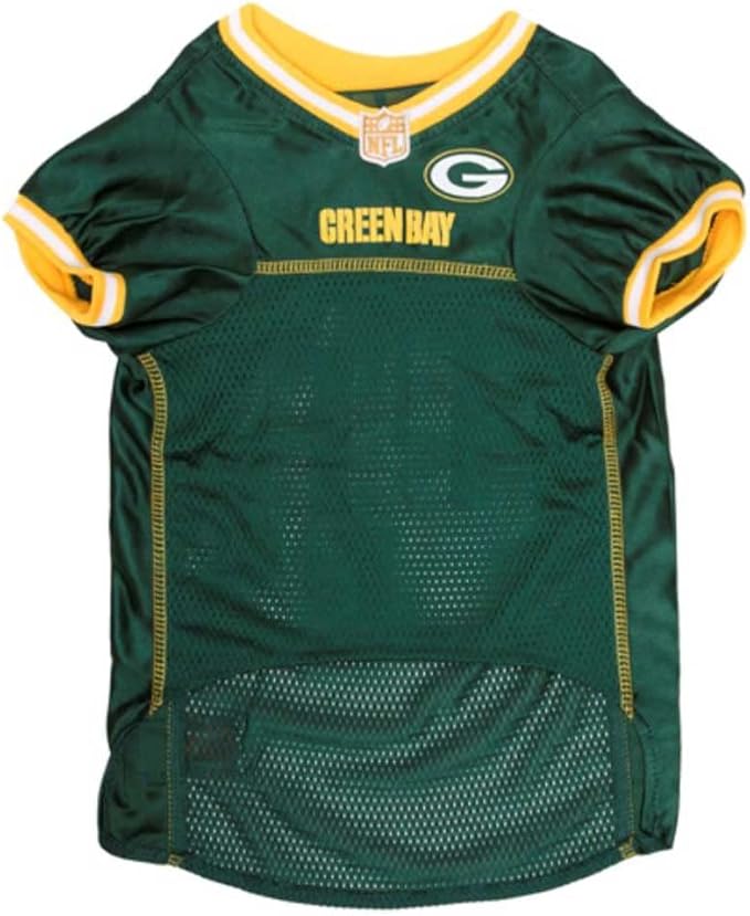 Pets First NFL Green Bay Packers Dog Jersey, Size Large, Football Shirt Costume for Pet, Dog Sports T-Shirt, NFL Team Clothing for Cats, Licensed Pet Apparel Available in 7 Sizes and 32 Teams