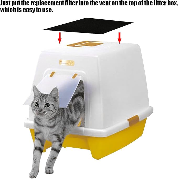 Carbon Filters, Carbon Odor Filters Replacement Liners, Activated Carbon Deodorizing Filter for Cat Litter Box and Pans