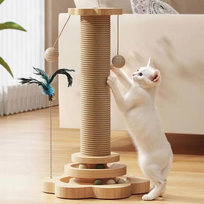 Kitten Furniture Bed Post Kitten Scratcher Toy for Pet Indoor Play Scratcher Sisal Scratch