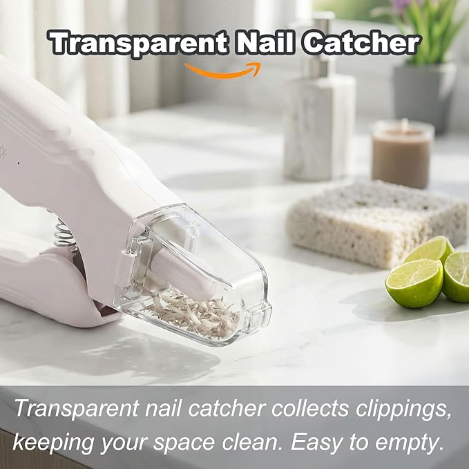 2-in-1 Dog Nail Grinder & Dog Nail Clippers Trimmers for Large Medium Small Dogs Cats Pets Claw Trimmer with LED Lights (White)