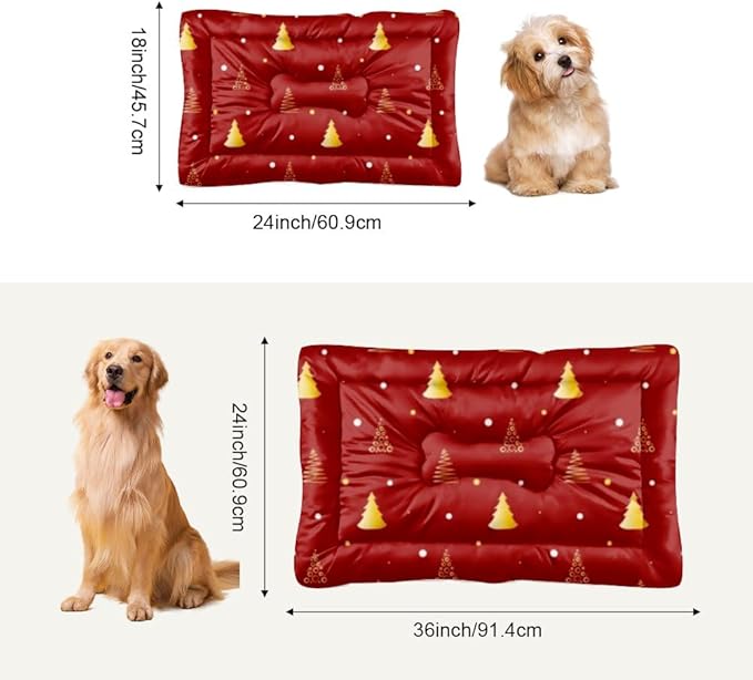 Christmas Luxurious Pattern Cat Pads Dog Bed Anti Slip Outdoor Dog Flat Mat Red Gold Design Soft Bed Non- Slip Bottom Pet Friendly Furniture Multi- Scenario, Multi- Model Mat Gift Printed Cat Mats
