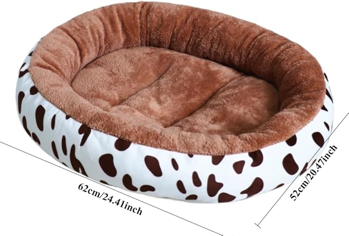Warming Round Plush Pet Bed, Winter Warm Dog Bed for Small Dogs & Cat Bed for Indoor Cats, Calming Pet Mat Pad for Puppy Kitty, Pet Supplies(White,Large)