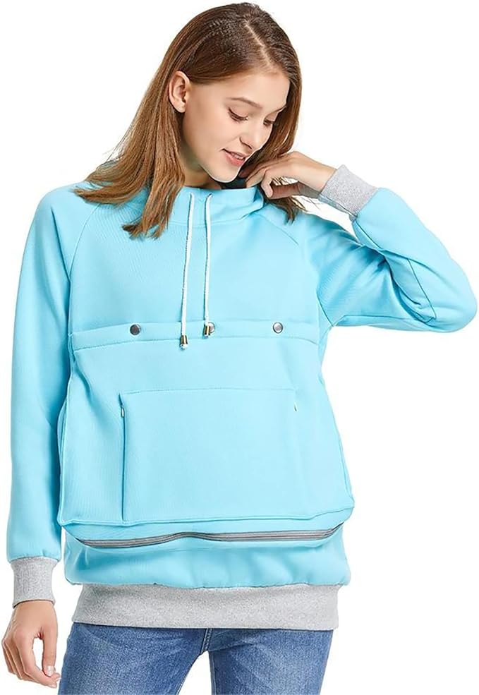 LINYUCHEN Cat Dog Carrier Hoodies – Puppy Kitten Carrying Sweatshirt Large Pet Pocket Pullover Top – Unisex Kangaroo Hoodies