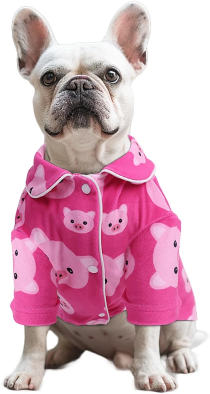 CuteBone Two-Leg Velvet Pet Pajamas Girl Dog Clothes - Soft, Cozy, and Stretchy Boy Pjs for Small, Medium Dogs and Cats Winter Sleepwear Apparel LTP02L
