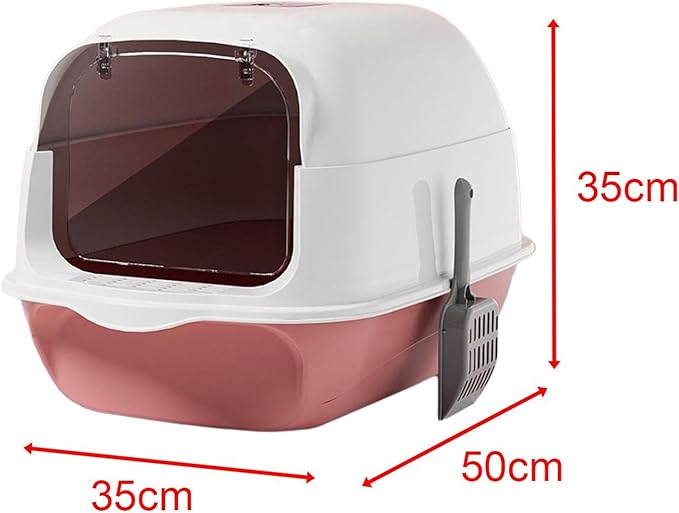 Hooded Cat Litter Box with Lid Enclosed Covered Cat Toilet Potty for Kittens Pets-