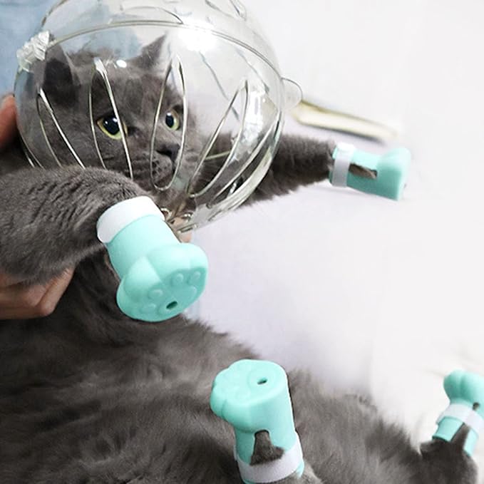 Muloo Pet Recovery Space Helmet Anti-Lick/Anti-Bite Cat Head-Cover Breathable- Helmet Cat Grooming Help Supplies Cat Headgear As The Picture Shown, Large