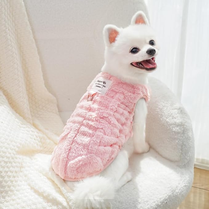 2 Pack Small Dog Sweater Fleece Cat Outfit with D-Ring Fall Puppy Clothes for Girl Boy Cold Weather Dog Coat Winter Pet Clothing for Cats Chihuahua Yorkie Teacup (Pink Blue, XX-Large)