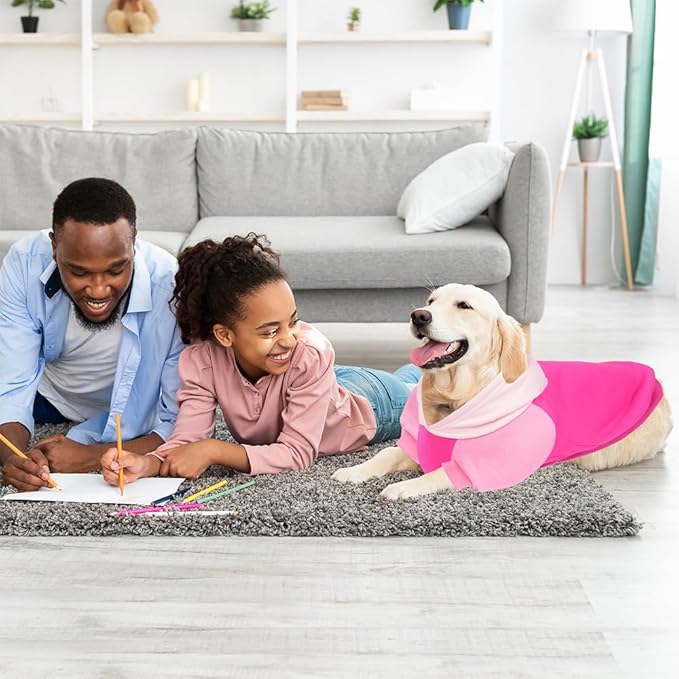 Fashionable Dog Hoodie – Soft & Warm Dog Sweater with Leash Hole,Pet Hooded Sweatshirt for Cats and Dogs with Broad Chests (e.g., French Bulldogs, Pitbulls) (Pink, Large/X-Large)