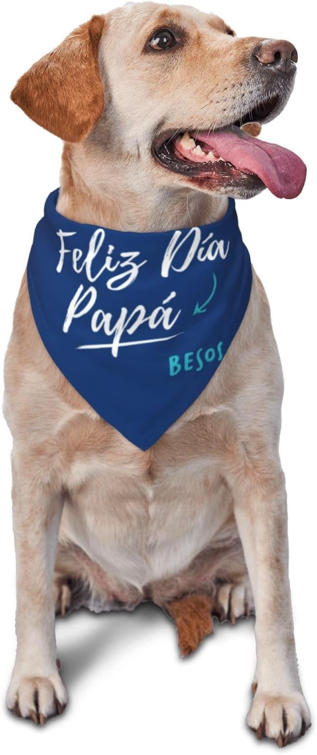 Happy Father's Day Dog Bandana Adjustable Reversible Triangle Dog Scarf Scarves Pet Bibs Costume Accessory Decor for Cats