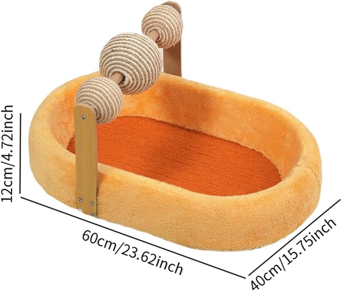 Cat Scratching Board Kitten Bed Furniture Protector Training Toys Exercise Cats Scratcher Bed Cat Scratching Pad for Resting- Orange