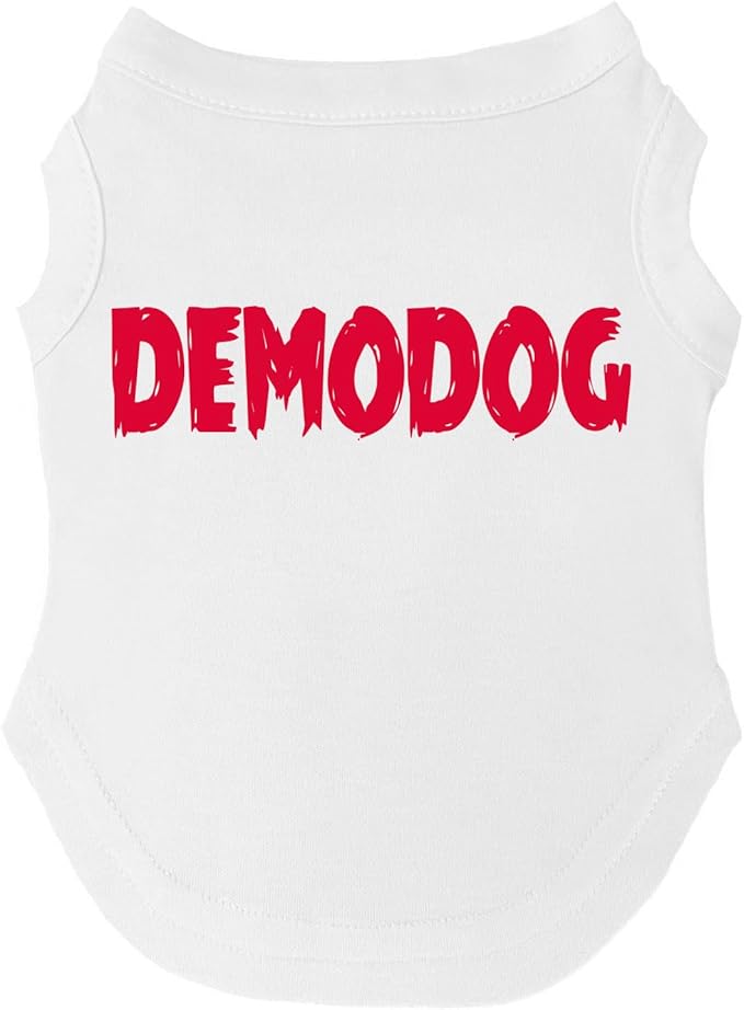 Demodog Costume Halloween Dog Tee Shirt | Sleeveless | Sizes for Puppies, Toys and Large Breeds (White, X-Small 865)