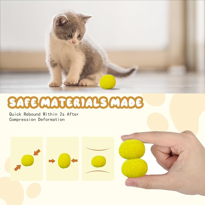 Cat Toy Ball with Launchers Set , Interactive Cat Toys with 2 Launcher & 100 Colorful Soft Pom Balls, Fun Pet Play Toys (Reinforced Edition) (100 balls & 2 launchers)