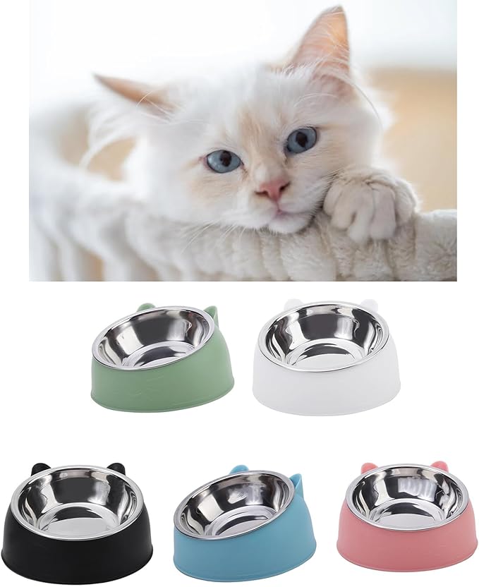 Relief Neck Pressure Cat Feeding Bowl Space Saving Neck Protected Eating Watering Bowl for Feeding