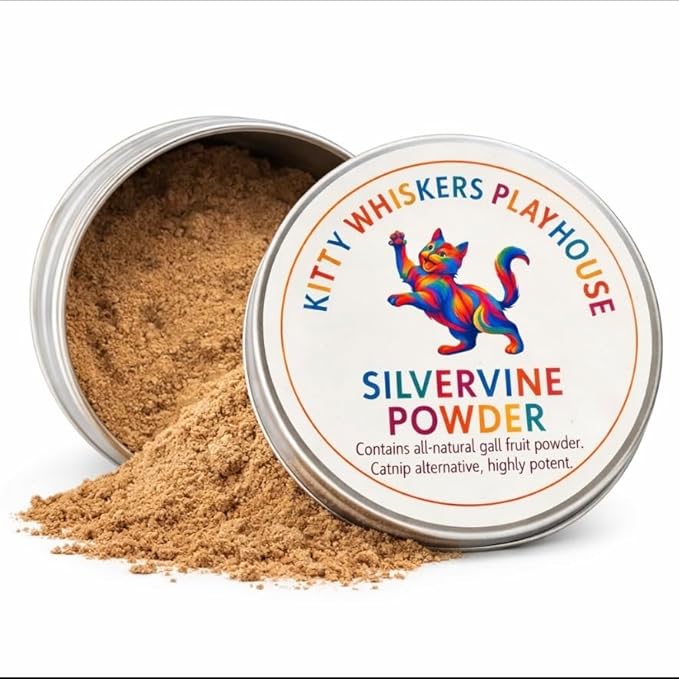 Silvervine Powder for Cats- 100% Natural Catnip Alternative - Longer, Stronger Lasting Play Stimulant