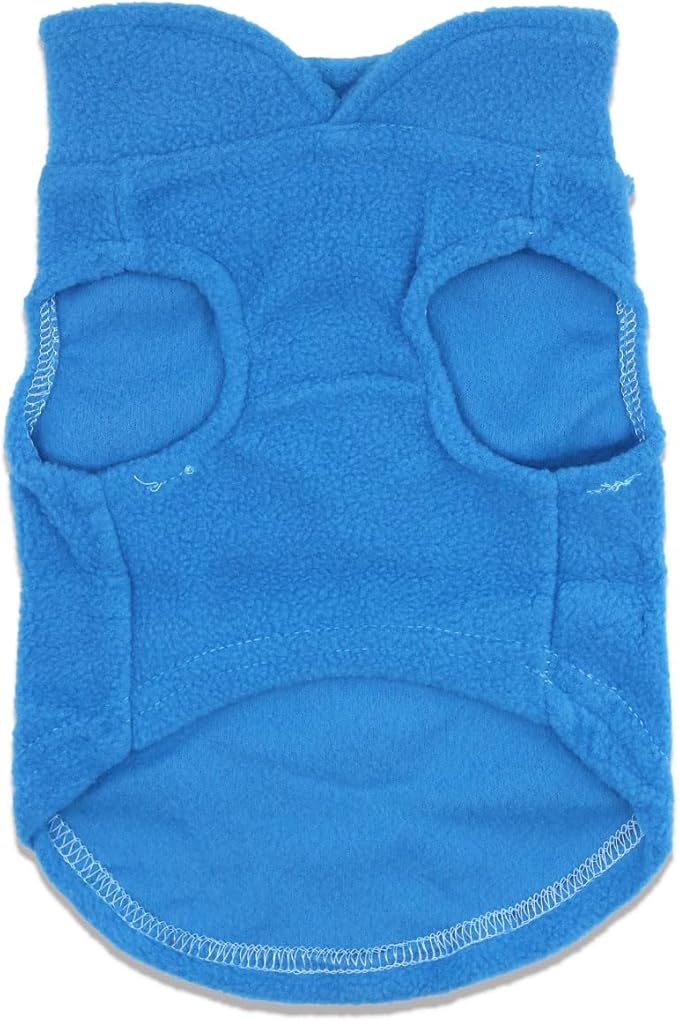 Kitten Sweater Fleece Vest Lightweight Cat Clothes for Small Cats Only, XS, Blue